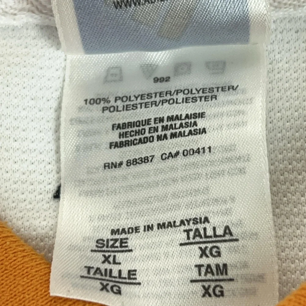 Vintage Tennessee Volunteers Shirt Men XL White Orange NCAA Adidas Polo Football